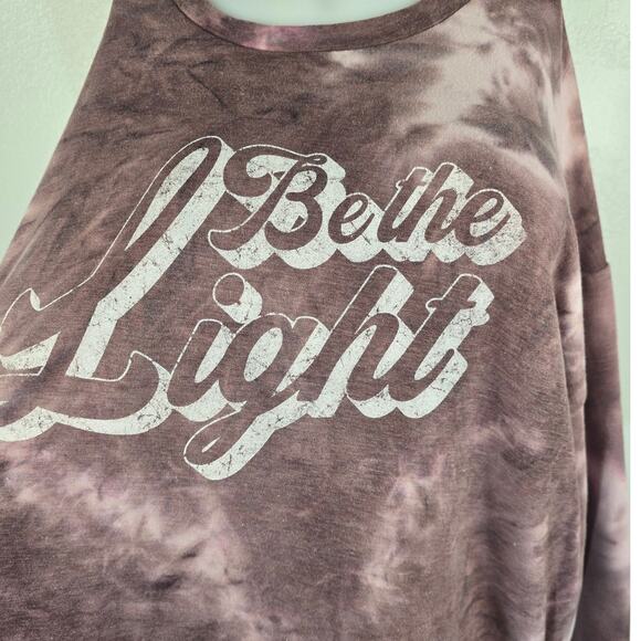 GILLI Be The Light Pink Tie Dye Women's Lightweight Soft Sweatshirt 2X - Picture 2 of 5